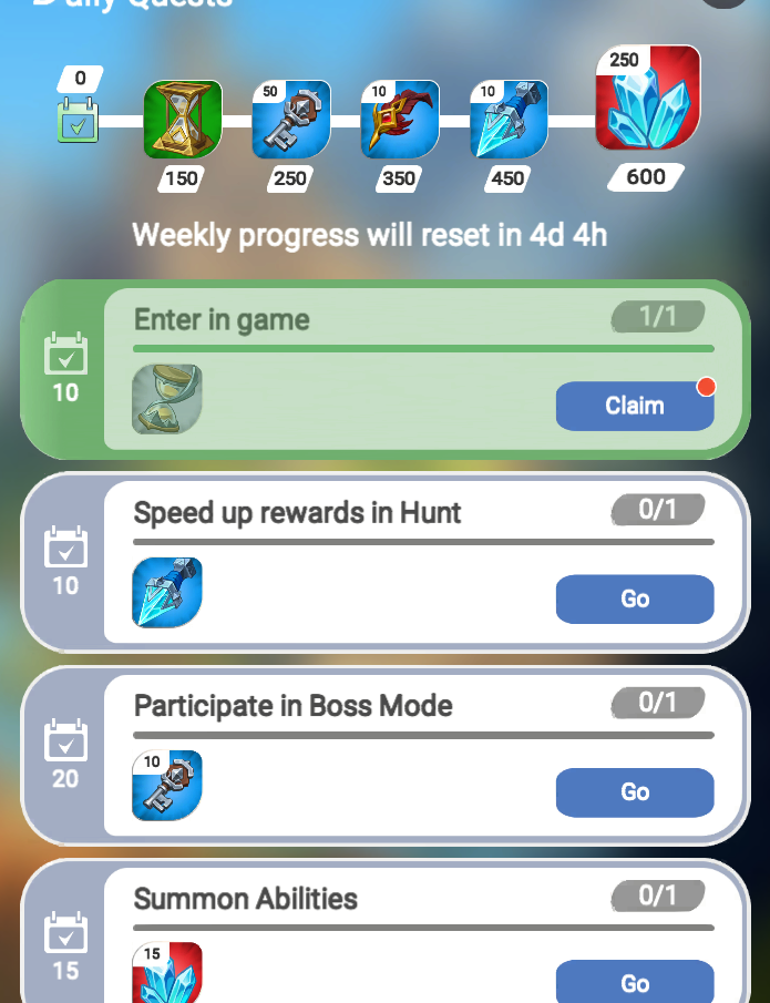 Daily quests